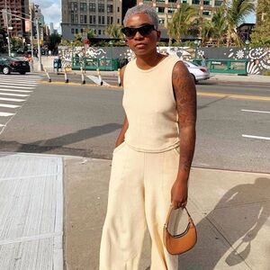 Back Beat Co Organic Cotton Orange Ribbed Tank